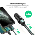 Bộ Sạc Ô Tô UGREEN 50875 2 Cổng USB 24W Cao Cấp