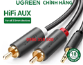 Cáp âm thanh 3.5mm ra 2 RCA (hoa sen) 15M Ugreen 60834 cao cấp