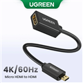 Cáp chuyển đổi micro HDMI sang HDMI âm dài 20cm Ugreen 20134 cao cấp