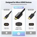 Cáp chuyển đổi micro HDMI sang HDMI âm dài 20cm Ugreen 20134 cao cấp