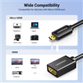 Cáp chuyển đổi micro HDMI sang HDMI âm dài 20cm Ugreen 20134 cao cấp
