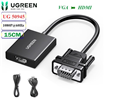 Cáp chuyển đổi VGA sang HDMI+Audio 1080P@60Hz Ugreen 50945 cao cấp