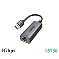 Cáp chuyển USB-A 3.0 sang Lan 10/100/1000Mbps Ugreen 15736 vỏ nhôm cao cấp