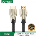 Cáp HDMI Ugreen 11197 dài 15m 3D 4K x 2K FULL HD 1.4v (Đầu hợp kim, bọc sợi nylon-chống nhiễu