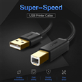 Cáp máy in UGREEN 20846 USB 2.0 A sang B dài 1m - Kết nối máy in, máy scan, đàn điện