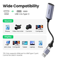 Cáp USB Capture HDMI, live streaming 1080P HDMI sang USB 2.0, Type-C Ugreen 40189 cao cấp