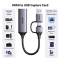Cáp USB Capture HDMI, live streaming 1080P@60Hz HDMI sang USB 2.0, Type-C Ugreen 25854/CM716 cao cấp