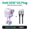 Củ sạc nhanh GaN 65W 3 cổng UGREEN 35314 màu tím - Hỗ trợ PD, QC, PPS