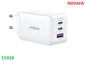 Củ sạc nhanh UGREEN 15334 Nexode 65W GaN 3 cổng (2 USB-C + 1 USB-A) Chính Hãng