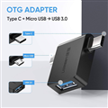 Đầu Chuyển OTG 2 Trong 1 UGREEN(30453) USB-C & Micro USB Sang USB 3.0 - Hỗ Trợ OTG