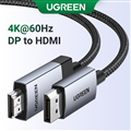 Dây cáp Displayport sang HDMI dài 1M hỗ trợ 4K60Hz,2K144Hz,1080p240Hz Ugreen 15773 DP119 cao cấp