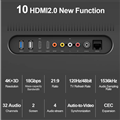 Dây cáp HDMI 2.0 Unitek 4K60hz dài 1M Y-C136RGY hỗ trợ Hỗ trợ ARC, HEC và CEC.