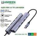 Hub chuyển đổi đa năng UGREEN 60554 USB 3.0 sang HDMI, VGA, LAN, USB - Màu Xám