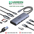 Hub USB-C 10 trong 1 UGREEN 45380 - Dual HDMI 4K, USB 3.2, LAN, SD/TF, PD 100W