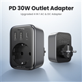 Ổ cắm mở rộng UGREEN 90613 EU 30W - 2 cổng USB-A, 1 cổng USB-C, sạc nhanh PD