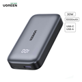 Pin sạc dự phòng UGREEN 25185 10000mAh hỗ trợ sạc nhanh 2 chiều có màn hình LED Cao Cấp