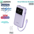 Pin sạc dự phòng UGREEN 35604B 10000mAh tích hợp dây sạc nhanh 30W cao cấp
