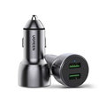 Sạc nhanh ô tô Ugreen 10144 2 cổng USB-A QC 3.0 36W màu Xanh đậm