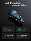 Sạc nhanh ô tô Ugreen 10144 2 cổng USB-A QC 3.0 36W màu Xanh đậm