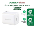 Sạc Nhanh Ugreen 15327 Nexode 45W 2 Cổng USB-C PD US Chính Hãng