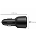Sạc ô tô nhanh UGREEN 90645 63W 2 cổng USB-C & USB-A