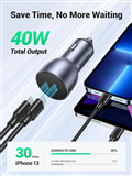 Sạc Ô Tô UGREEN 70594 2 Cổng USB-C PD 40W - Hợp Kim Nhôm