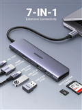 Ugreen 15214 Bộ chuyển đổi USB-C đến 2xUSB3.0+USB-C+HDMI+SD&TF+PD 4K@30Hz