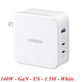 UGREEN 15338 Củ sạc nhanh Nexode 140W GaN PD3.1, 2 USB Type-C và 1 USB Type-A  cao cấp (US)