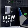 UGREEN 15338 Củ sạc nhanh Nexode 140W GaN PD3.1, 2 USB Type-C và 1 USB Type-A  cao cấp (US)