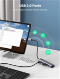 Ugreen 20197 Bộ chuyển đổi UGREEN USB-C sang 4*USB 3.0+HDMI 4K 30Hz