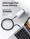 UGREEN 20478 Cáp USB-C vỏ nhôm bện dài 0,5m (Đen) chính hãng