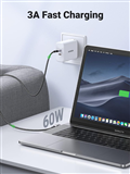 UGREEN 50122 Cáp  sạc USB-C sang USB 2.0 C  M/M cáp tròn vỏ nhôm mạ niken 0,5m (Xám đen) cao cấp