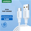 Ugreen 60119 Cáp UGREEN USB-A 2.0 to USB-C Mạ Niken 0.25m (Trắng) cao cấp