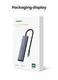 Ugreen 60515 - Bộ chuyển đổi đa năng USB-C sang 2xUSB3.0+HDMI 4K@60Hz +SD&TF+RJ45+PD (7 IN 1)