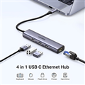 Ugreen 60600 Bộ hub chia USB Type-C to 3 cổng USB 3.0 kèm Lan Gigabit