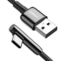 Ugreen 70282 Cáp UGREEN USB 2.0-A sang USB-C góc hợp kim kẽm có dây bện 0,5m (Đen)