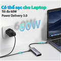 Ugreen 70411 - Bộ chuyển USB typeC sang 2xUSB3.0+HDMI (4K30HZ)+SD TF + PD 6 IN 1