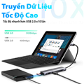 Ugreen 70411 - Bộ chuyển USB typeC sang 2xUSB3.0+HDMI (4K30HZ)+SD TF + PD 6 IN 1