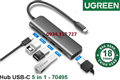 Ugreen 70495 Bộ chuyển đổi nguồn UGREEN USB Type C sang USB 3.0*3 + HDMI + PD 4K@60Hz