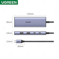 Ugreen 90376 Bộ chuyển đổi đa chức năng USB-C UGREEN 2*C HDMI-8K@60Hz