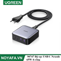 UGREEN 90747 Bộ sạc USB C Nexode 65W 4 cổng với công nghệ GaN II cao cấp