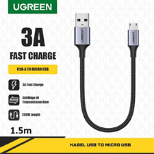 Ugreen 60147 Cáp Micro USB hỗ trợ sạc nhanh dài 1,5m chính hãng  cao cấp