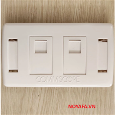 2-1427030-2, Mặt nạ âm tường 2 cổng Commscope hình chữ nhật (White) cao cấp