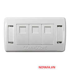 2-1427030-3, Mặt nạ âm tường 3 cổng Commscope hình chữ nhật (White) cao cấp
