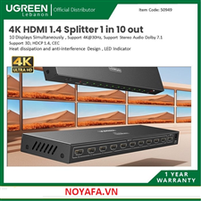Bộ chia HDMI 1 ra 10 Ugreen CM514 50949 US hỗ trợ 4K@30Hz,3D, HDCP cao cấp