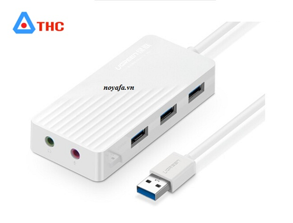 Bộ chia, hub 3 cổng USB 3.0 kèm Sound âm thanh 1m Ugreen 30419