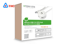 Bộ chia USB 2.0 HUB 4 cổng với OTG Ugreen 20271 chính hãng