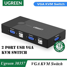 Bộ chuyển tín hiệu 2 CPU dùng 1 Màn hình KVM Switch USB Chính hãng Ugreen 30357 cao cấp