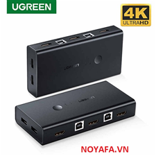 Bộ KVM Switch 2 Cổng HDMI 4k và 4 cổng USB Ugreen 50744 Hỗ trợ 4K@30Hz cao cấp