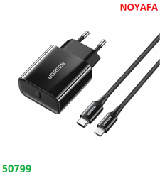 Bộ sạc nhanh 20W PD Ugreen 50799 kèm cáp Lightning Type-C (MFi)